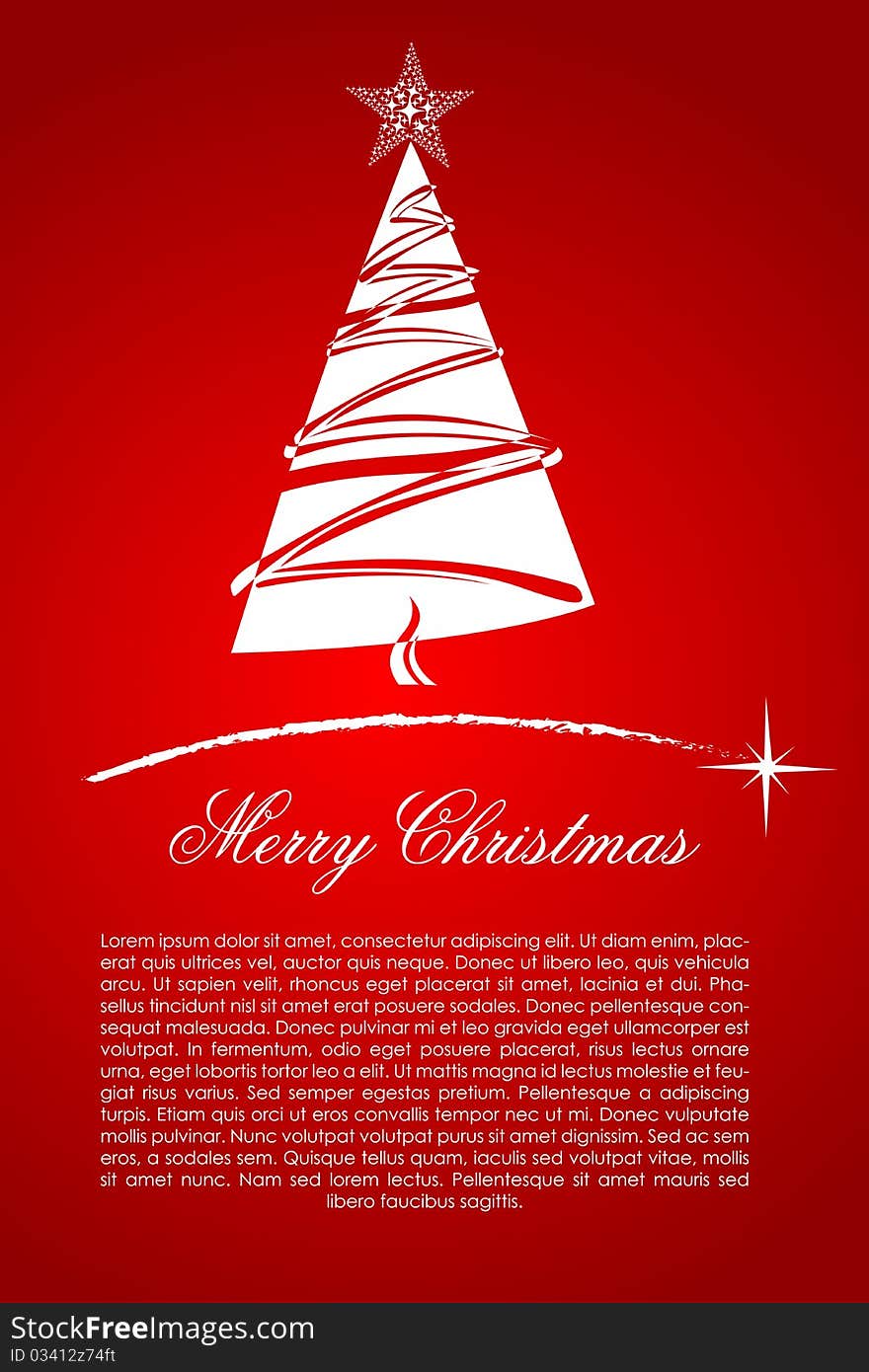 Illustration of abstract merry christmas card on white background