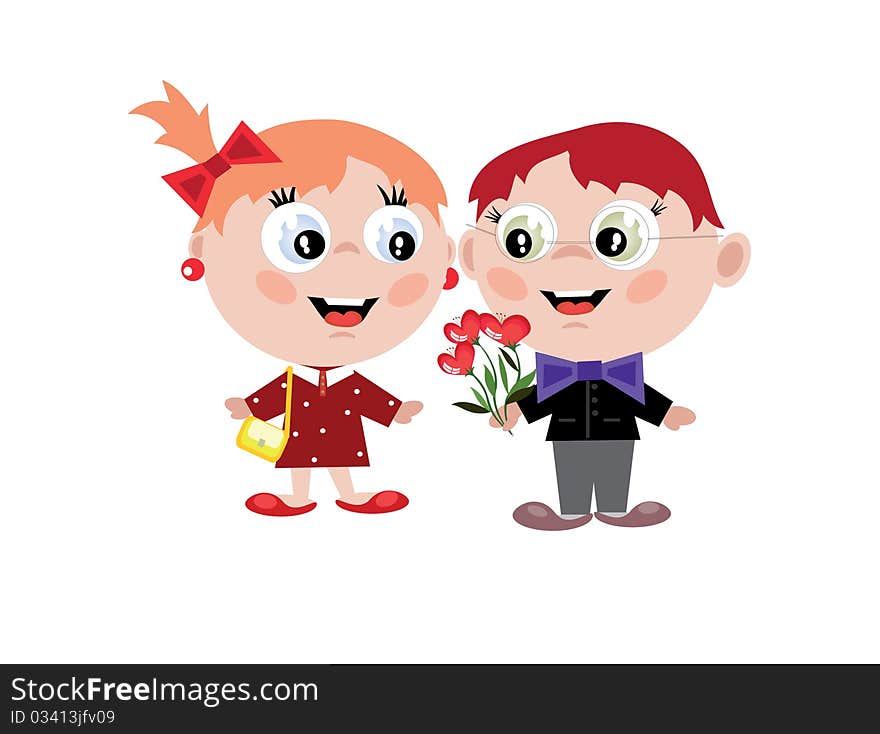 Boy and girl in the Valentine day