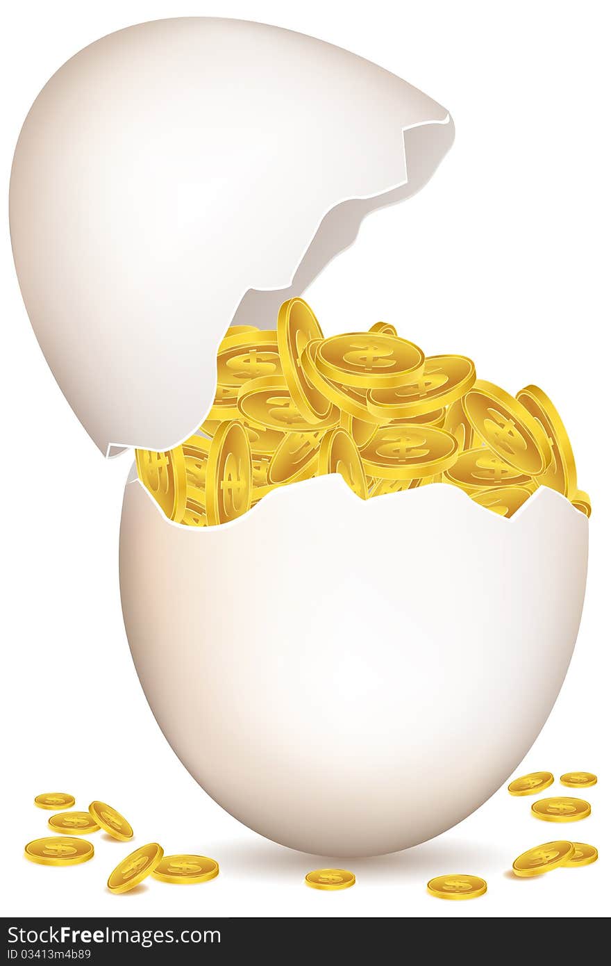 Dollar Coins In Egg