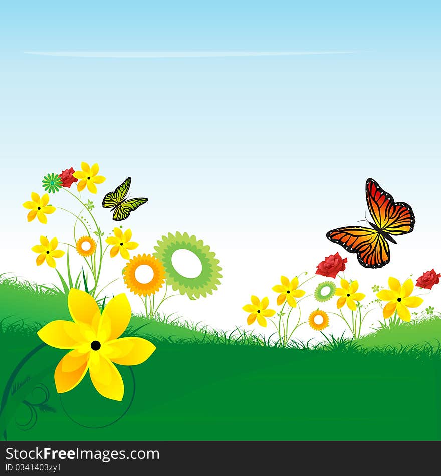 Illustration of floral with isolated background. Illustration of floral with isolated background