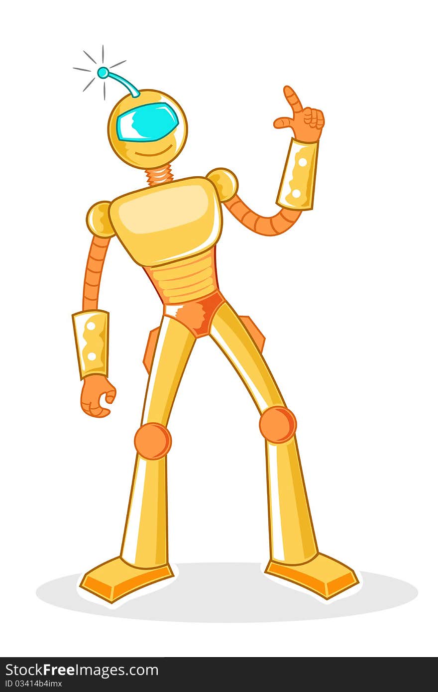 Illustration of creative robot on isolated background