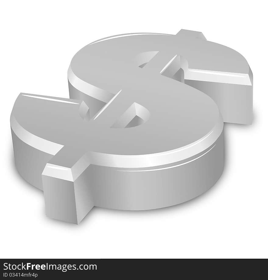 Illustration of dollar on isolated background. Illustration of dollar on isolated background