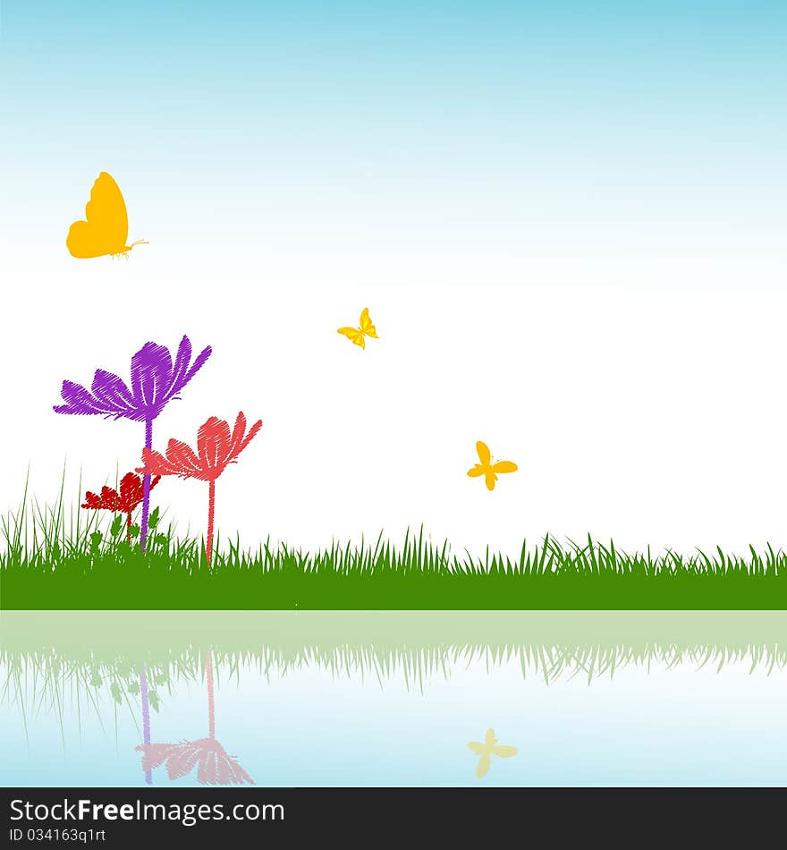 Illustration of abstract floral background