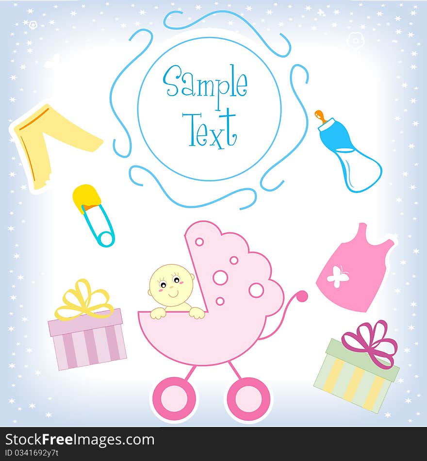 Illustration of kids card with isolated background