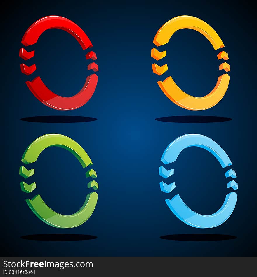 Illustration of colorful symbols with isolated background