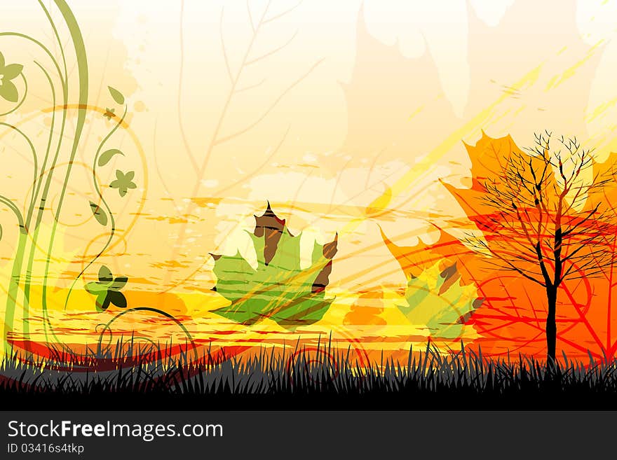 Abstract Autumn Card