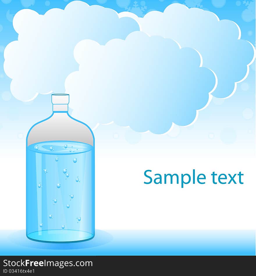 Illustration of clouds with water tank