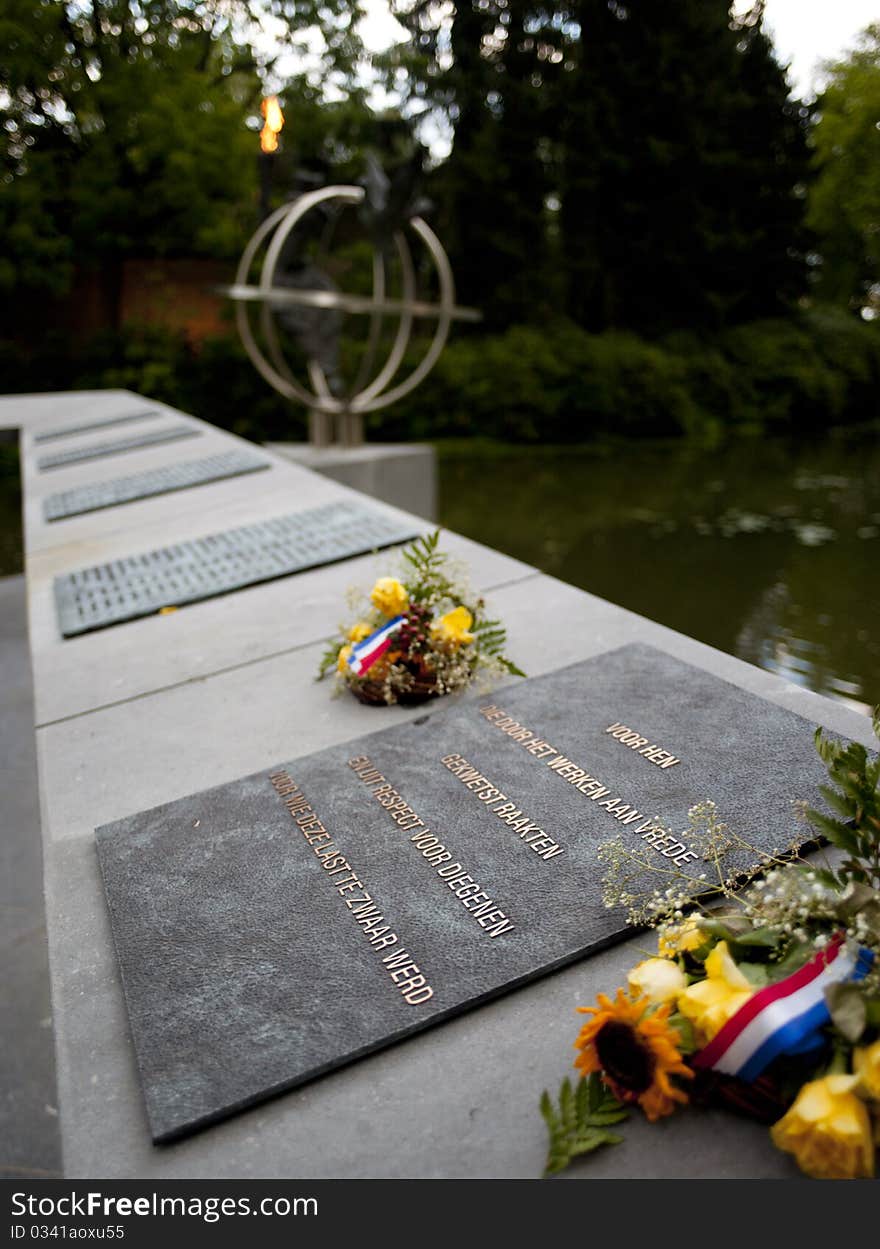 Veterans memorial in the city of Roermond Holland