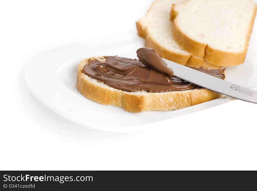 Chocolate sandwich isolated on white background