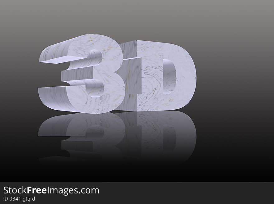 A 3d marble illustration on a grey & black background. A 3d marble illustration on a grey & black background