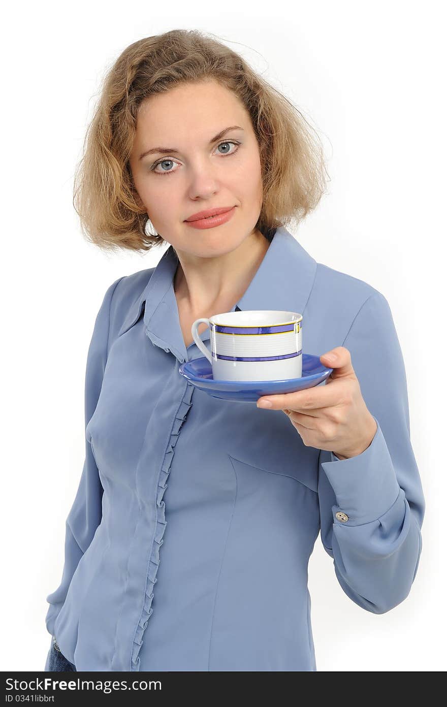 Successful business woman. Over white background