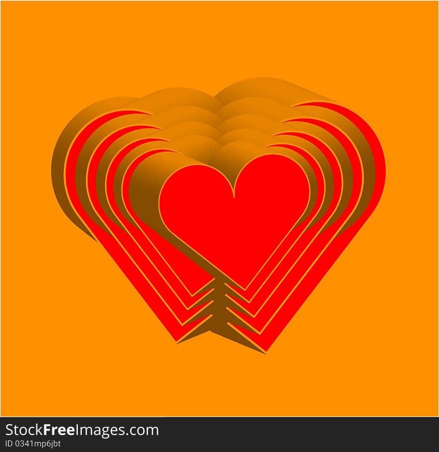 Illustration of red abstract heart. Illustration of red abstract heart