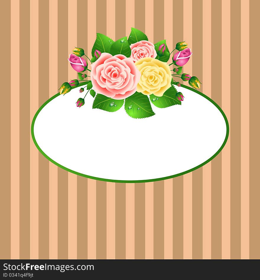 Oval Frame With Roses