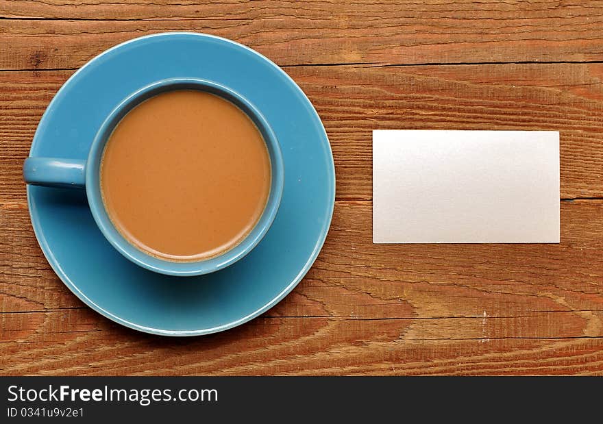 Blank Card On Coffee Cup