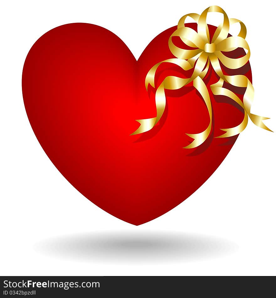 Heart With Golden Bow