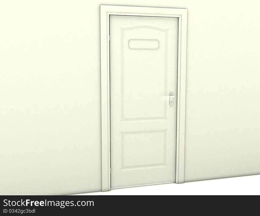 Closed White Door Marked â„–1