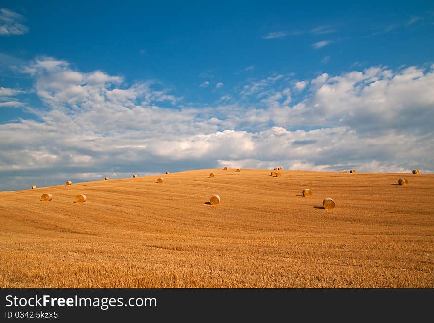 Hay bales in tuscany