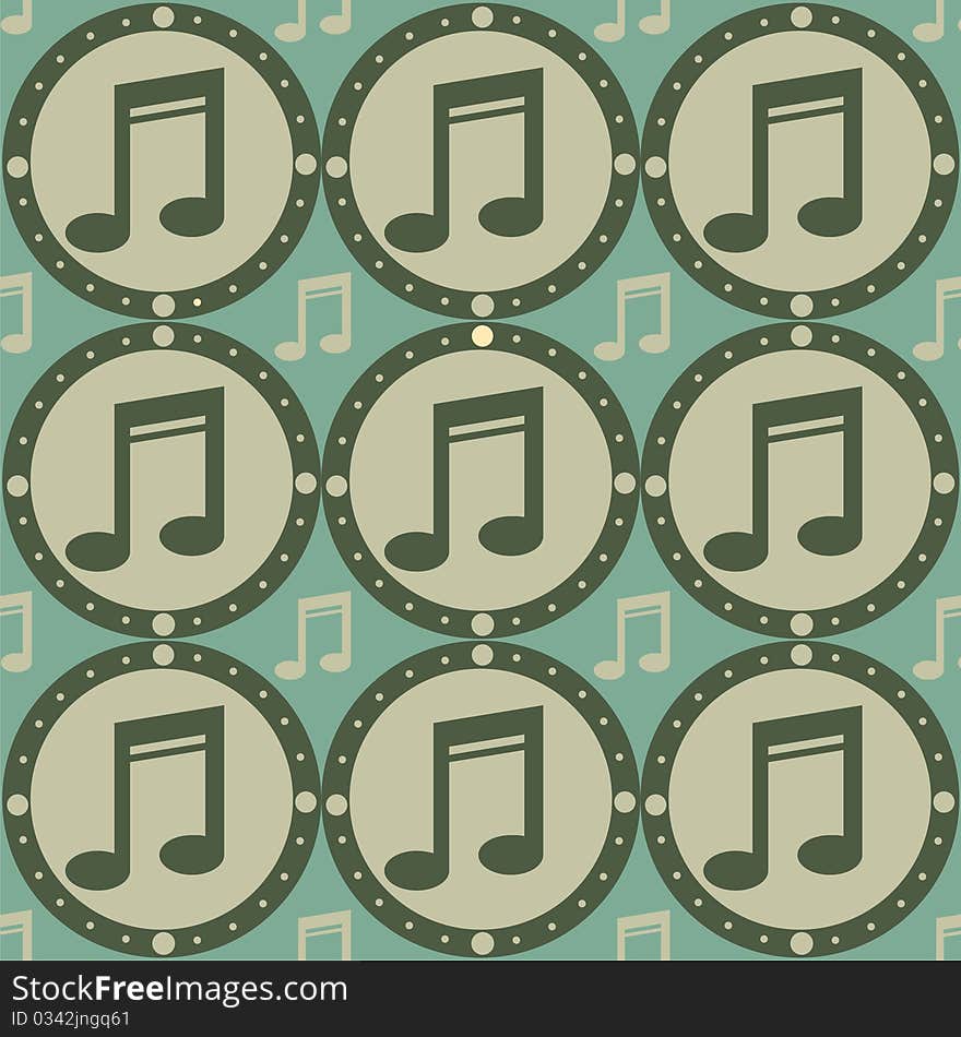 Cute colorful pattern with musical notes. Cute colorful pattern with musical notes