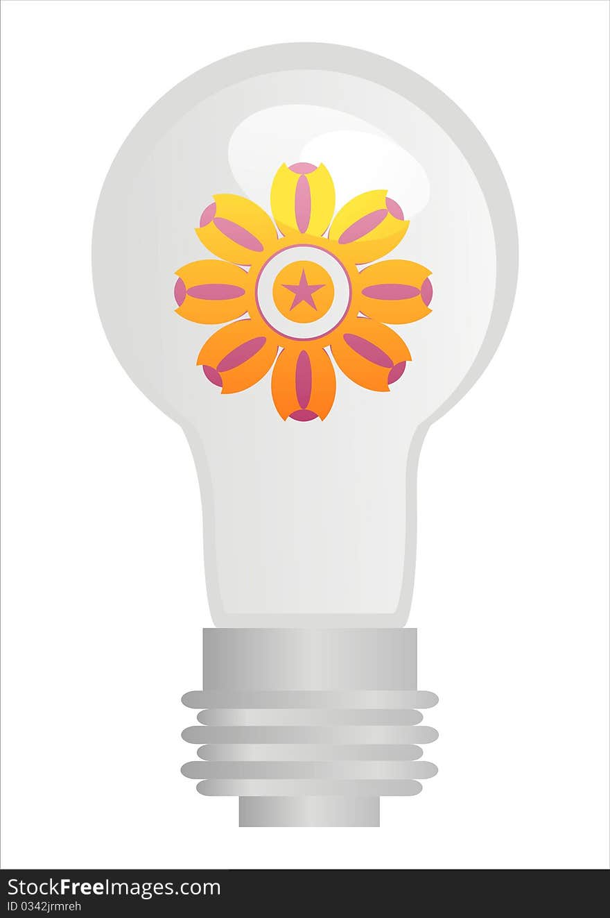 Eco lamp with flower