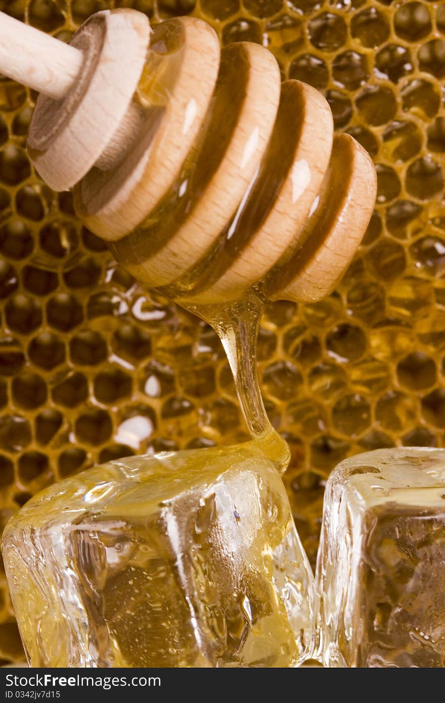 Beautiful yellow patch of healthy and tasty honey