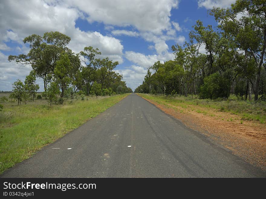 Long straight on the Mitchell St George Rd QLD. Long straight on the Mitchell St George Rd QLD