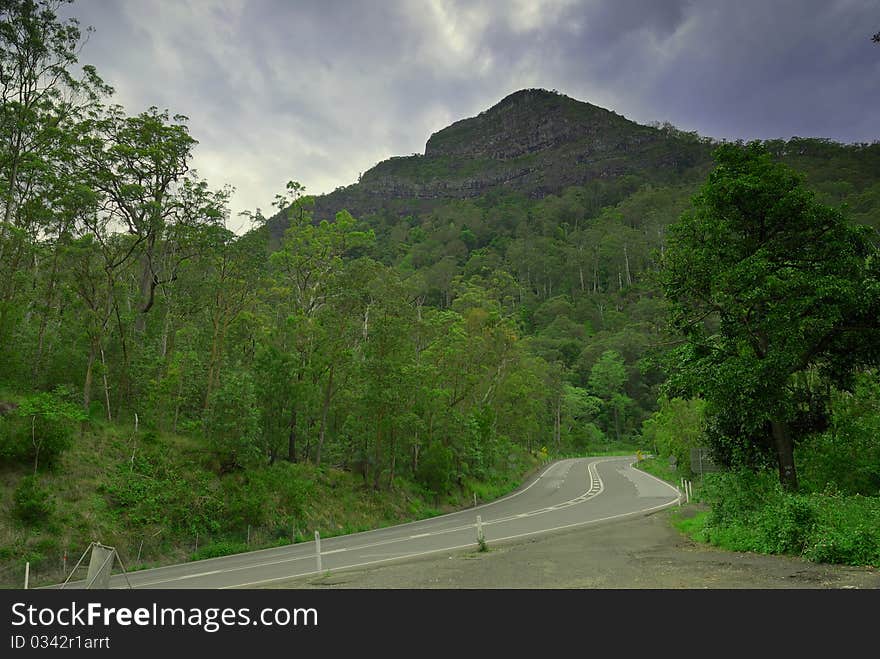 Cunninghams Gap on the way to Warwick QLD, just prior to the road closure from a rock fall. Taken in HRD method and graduated fliter. Cunninghams Gap on the way to Warwick QLD, just prior to the road closure from a rock fall. Taken in HRD method and graduated fliter