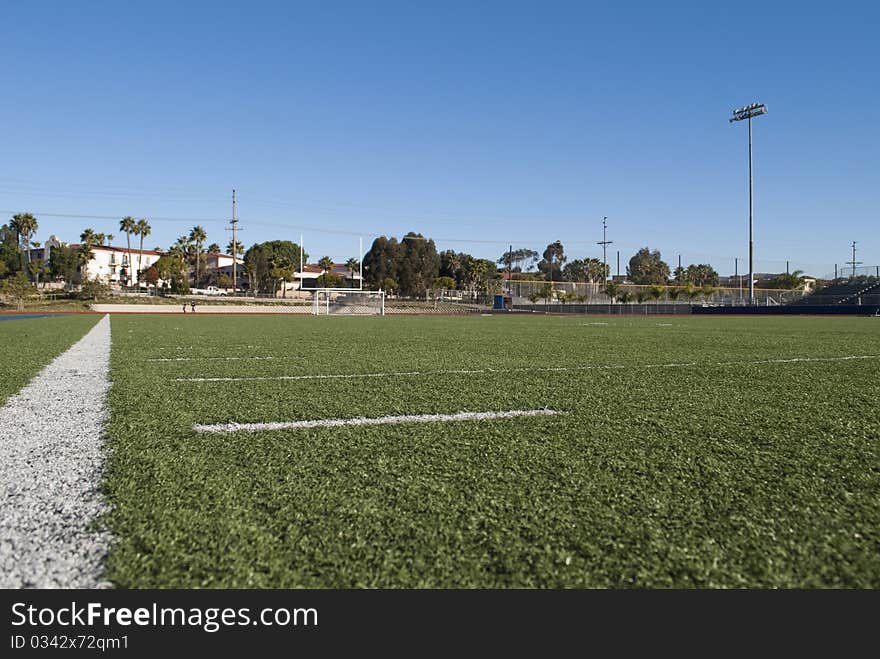 Partitioning of sports fields for football at the stadium.