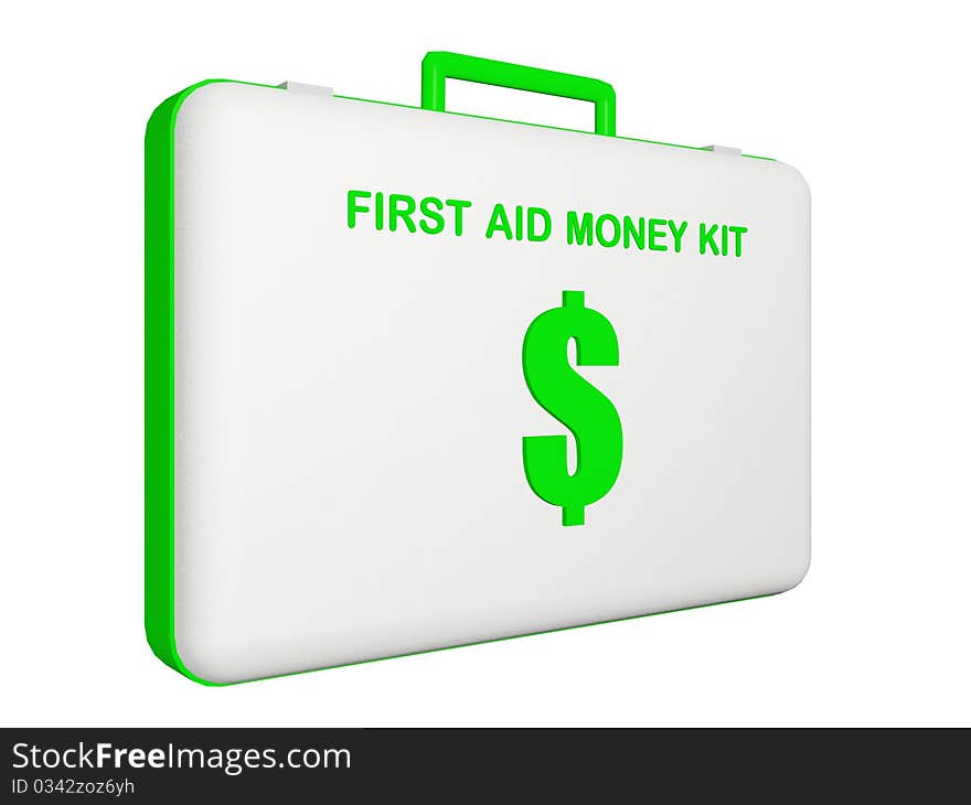 First aid money (dollar) kit illustration on isolated background. First aid money (dollar) kit illustration on isolated background.