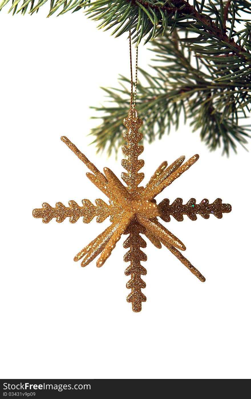 Decorative gold snowflake