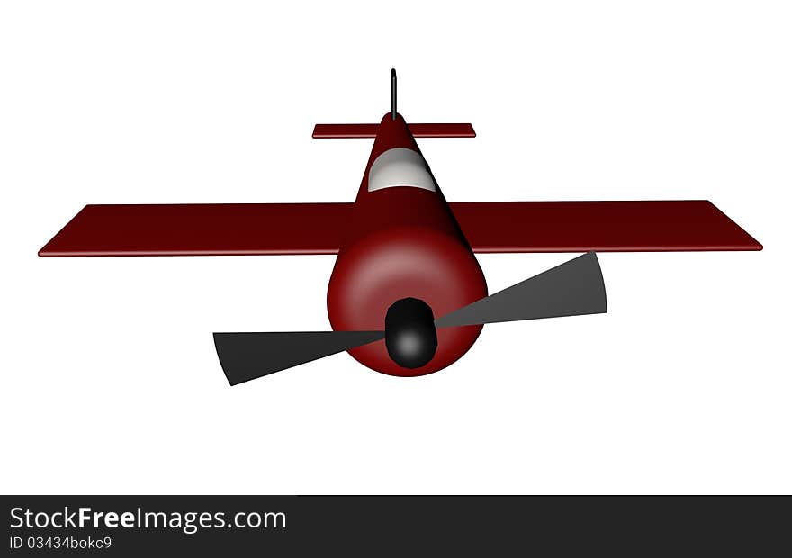 3D Red Plane Model