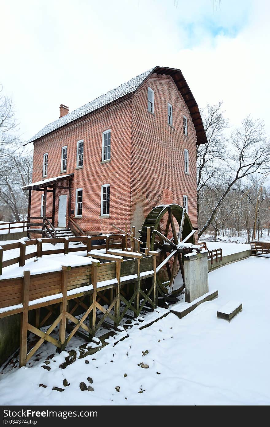 John Wood Grist Mill in December