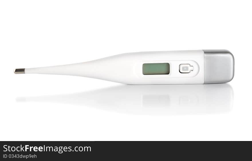 Health care objects, digital thermometer Isolated on white background (Path). Health care objects, digital thermometer Isolated on white background (Path)