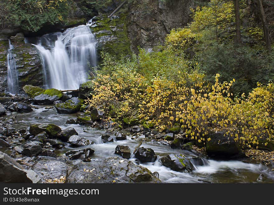 Waterfall at Chase Creek in fall, near Chase, BC, Canada. Waterfall at Chase Creek in fall, near Chase, BC, Canada