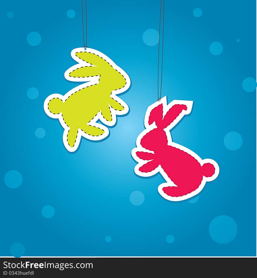 Two color Christmass Hare. Vector illustration