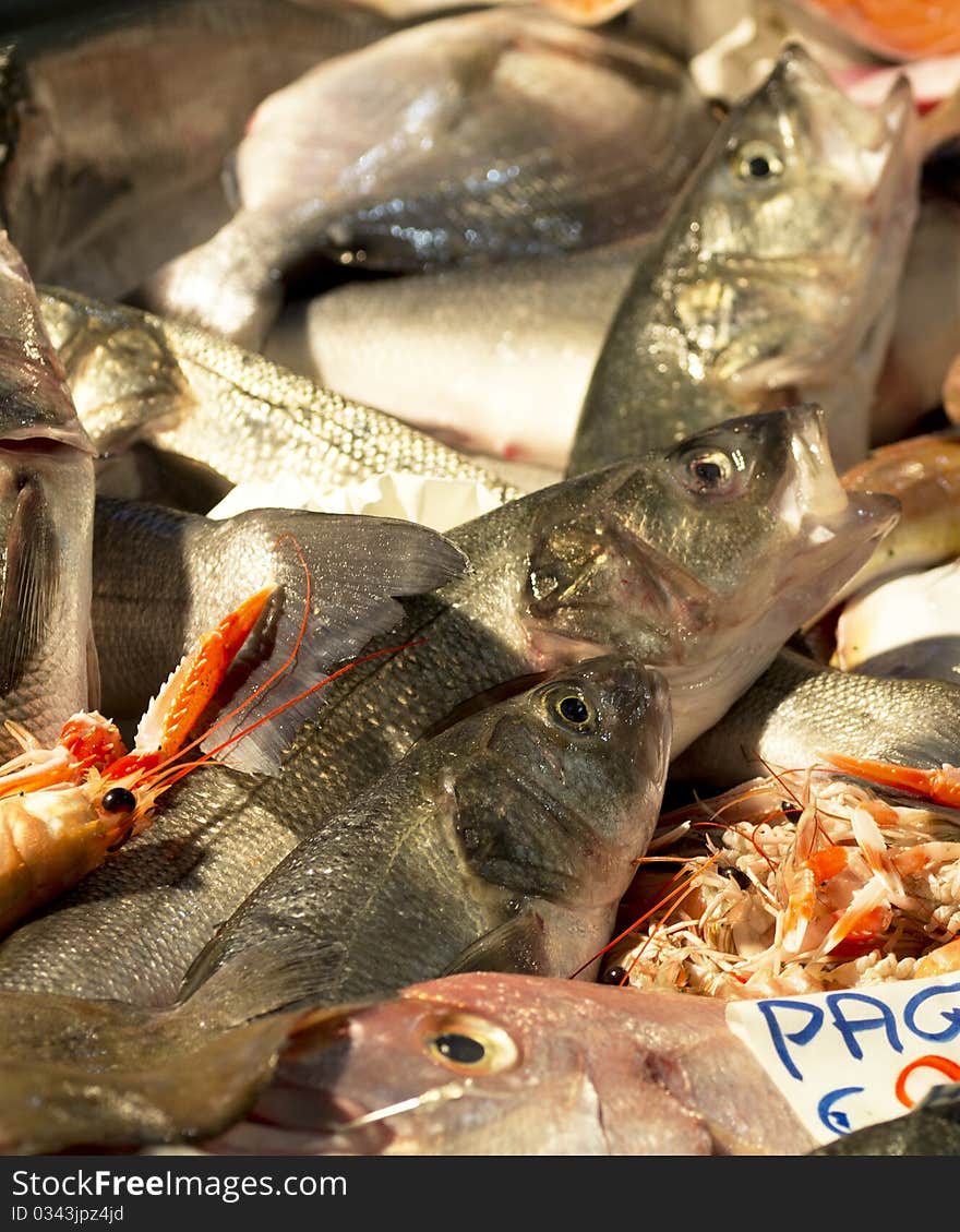 Colored fish at market in my town