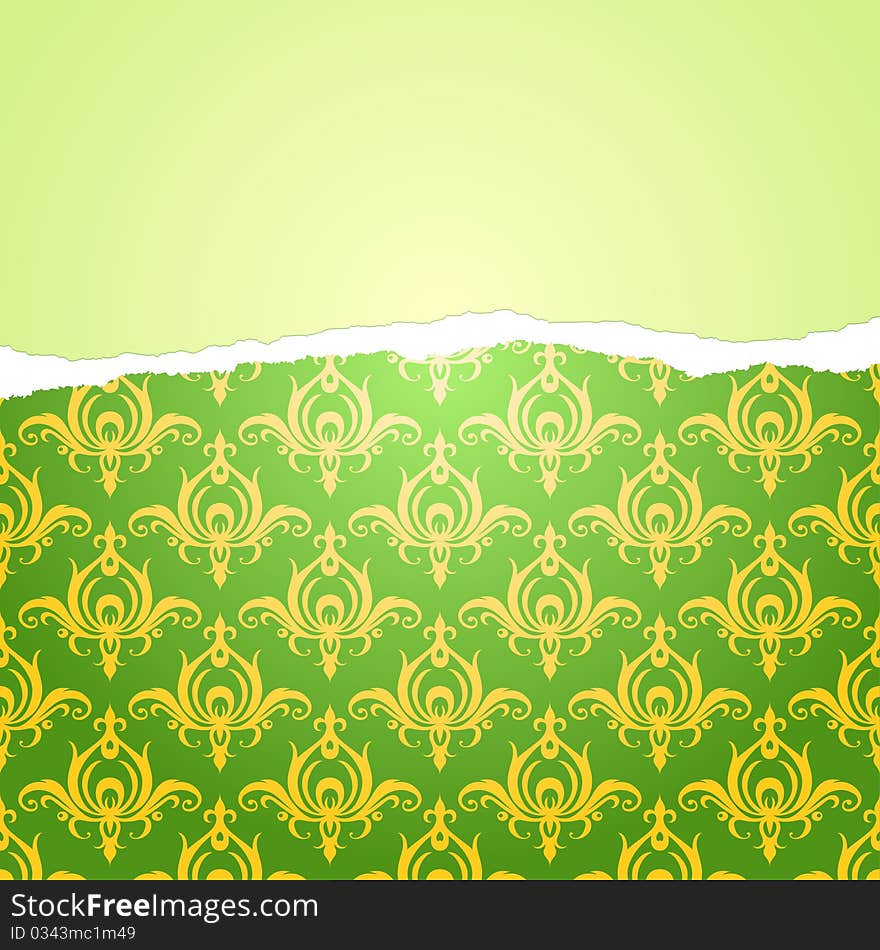 A beautiful background with a green ornament. A beautiful background with a green ornament