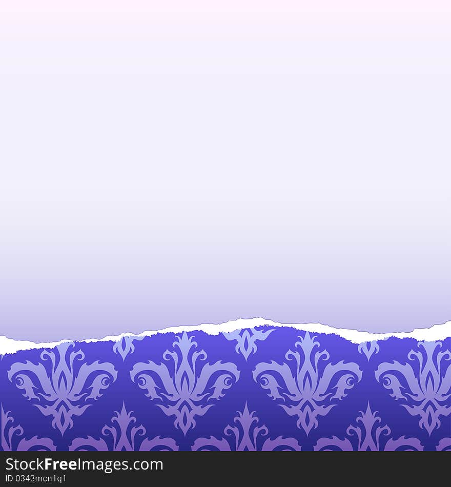 A beautiful background with a violet torn paper. A beautiful background with a violet torn paper