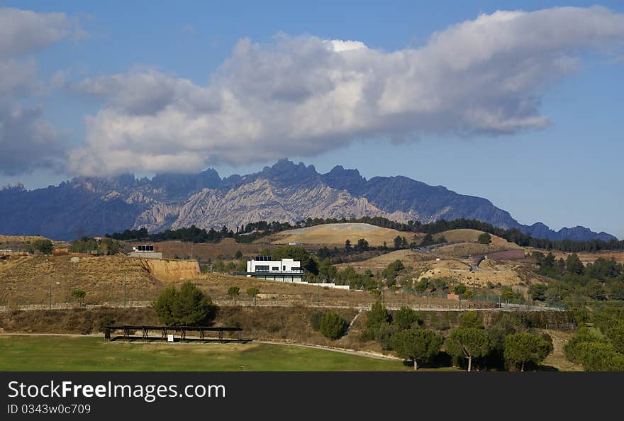 View of mountain Montserrat in Spain, near Barcelona