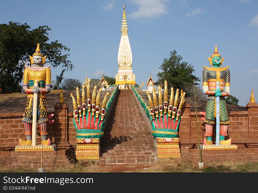 Phra That Satja - a temple in Chiang Khan Thailand