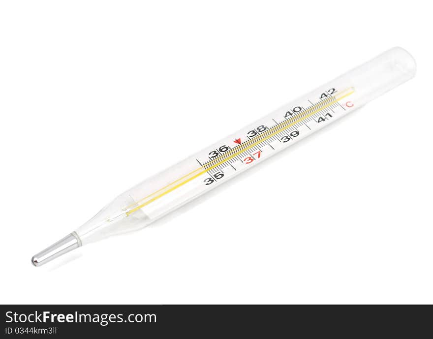 Medical thermometer on a white background