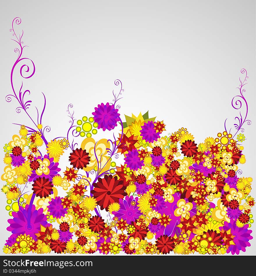 Illustration of abstract floral background