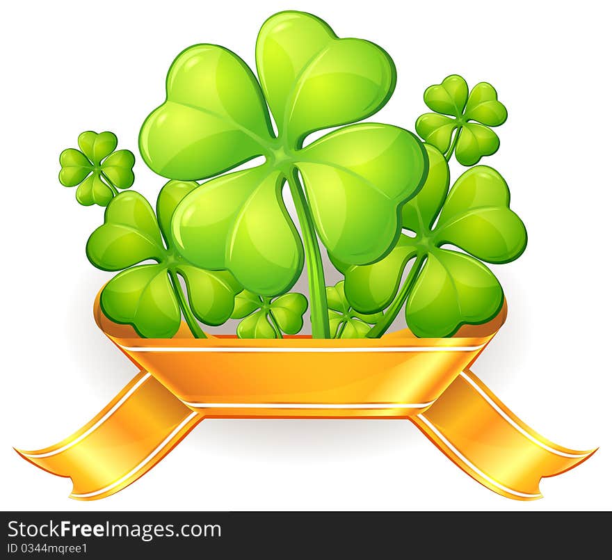 Clovers with ribbon