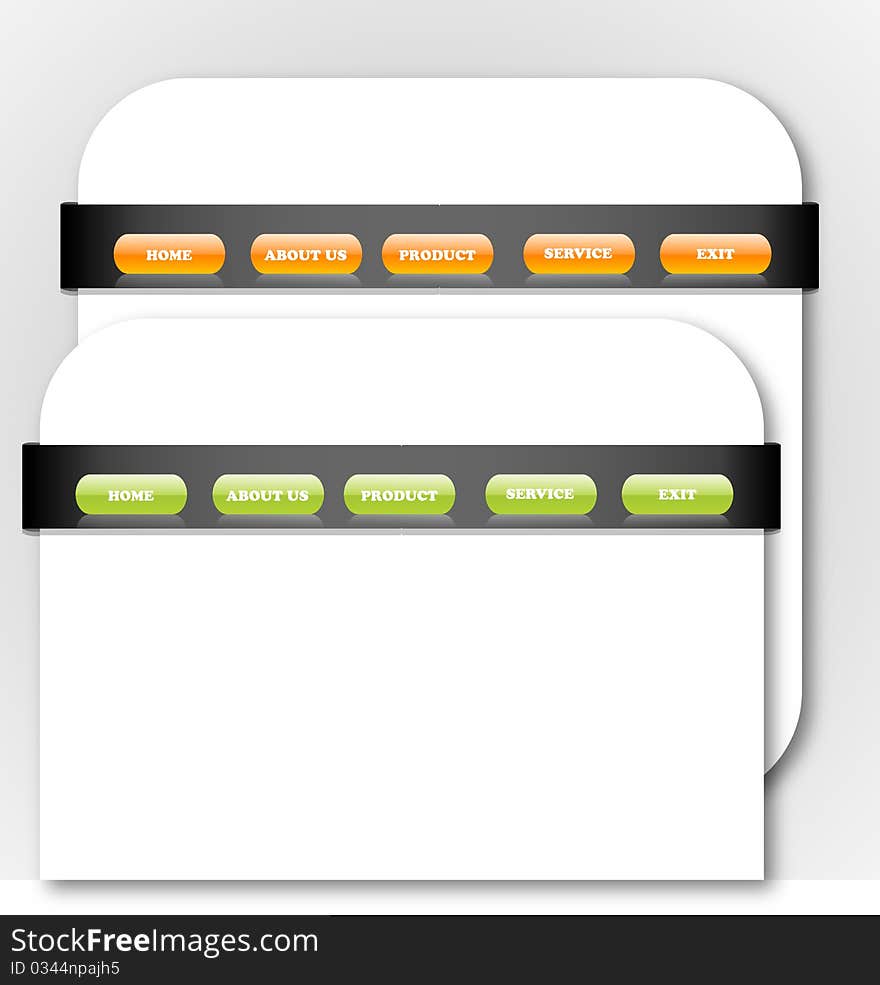 Illustration of website menu icons on white background