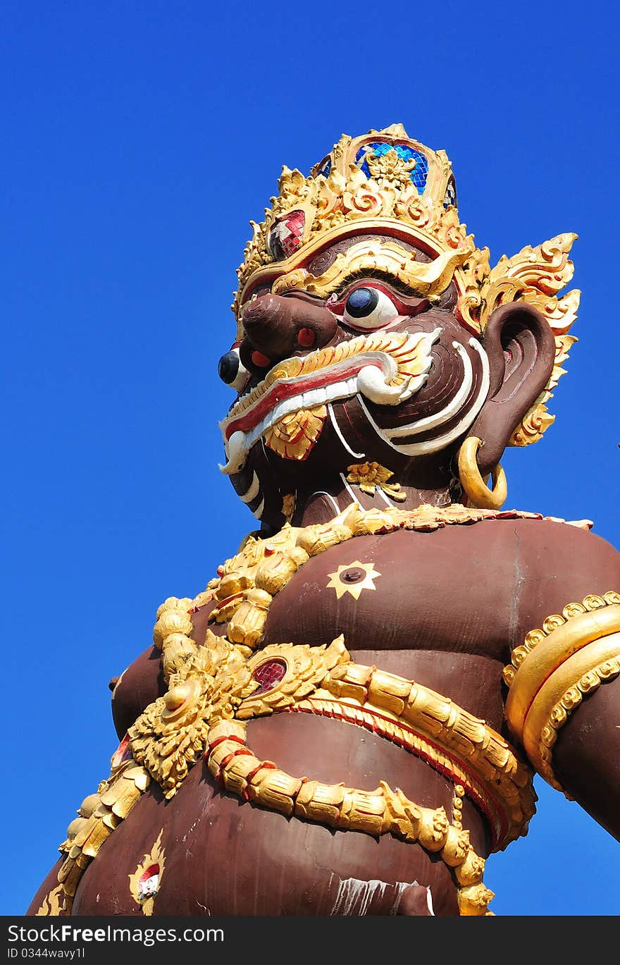 Brown giant in thai temple,north of thailand