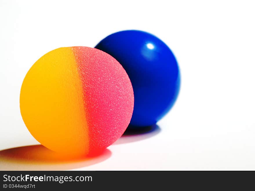 Colour balls with shadow on white