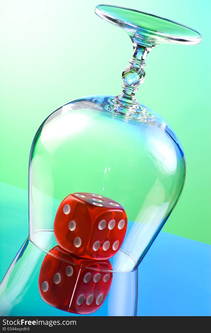 Dice covered by snifter