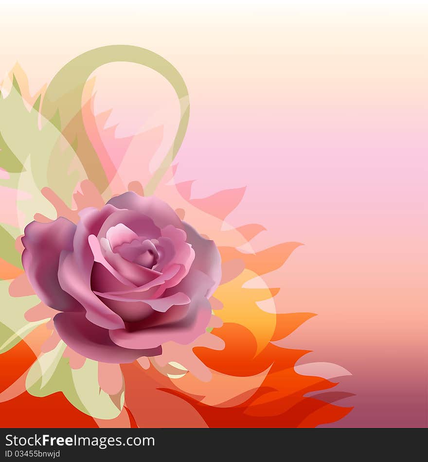 Abstract Background With A Rose