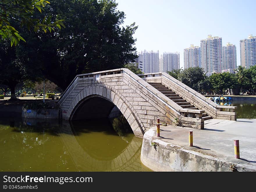 Bridge. This is a park, Shenzhen, China bridge.