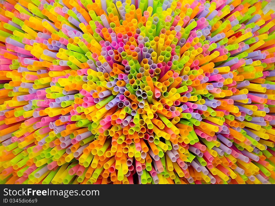 Colorful Plastic Straw Background Pattern