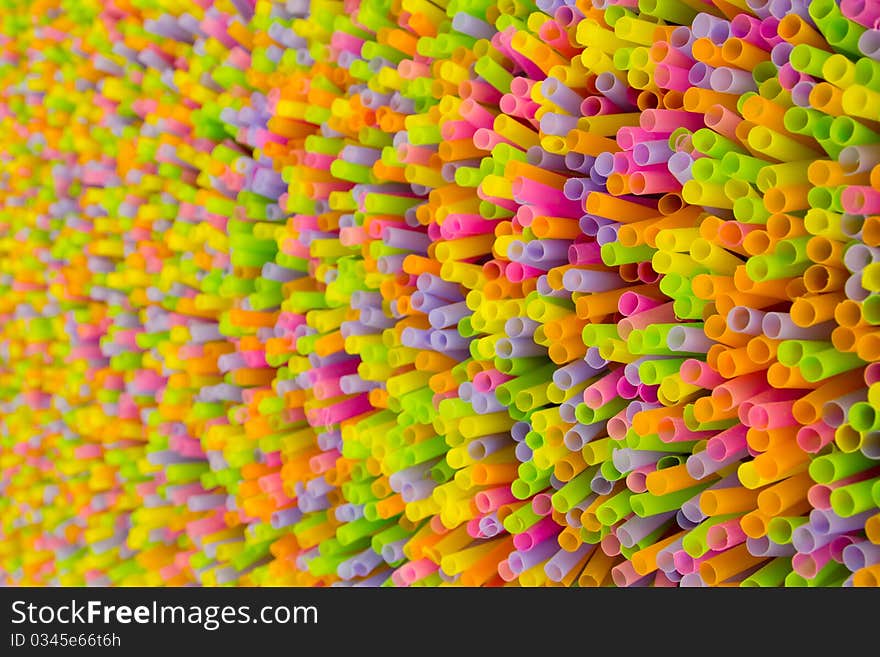 Colorful Plastic Straw Background Pattern